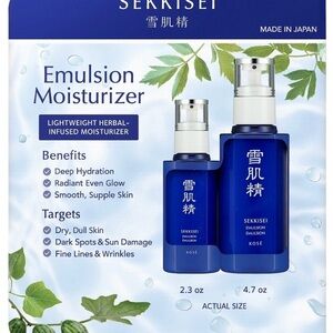 SEKKISEI Emulsion Moisturizer 2 Bottles Set 4.7oz & 2.3oz Made in Japan